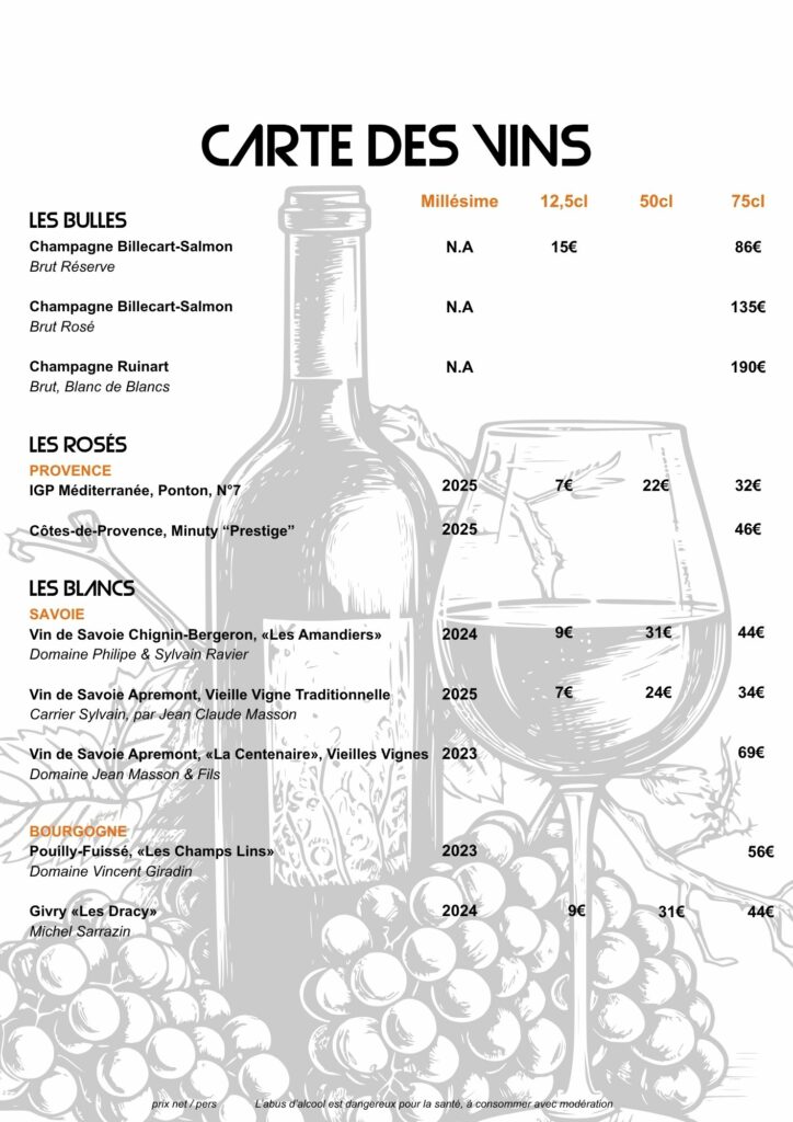 carte vins